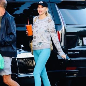 Alo zip up blue leggings (Sz S)